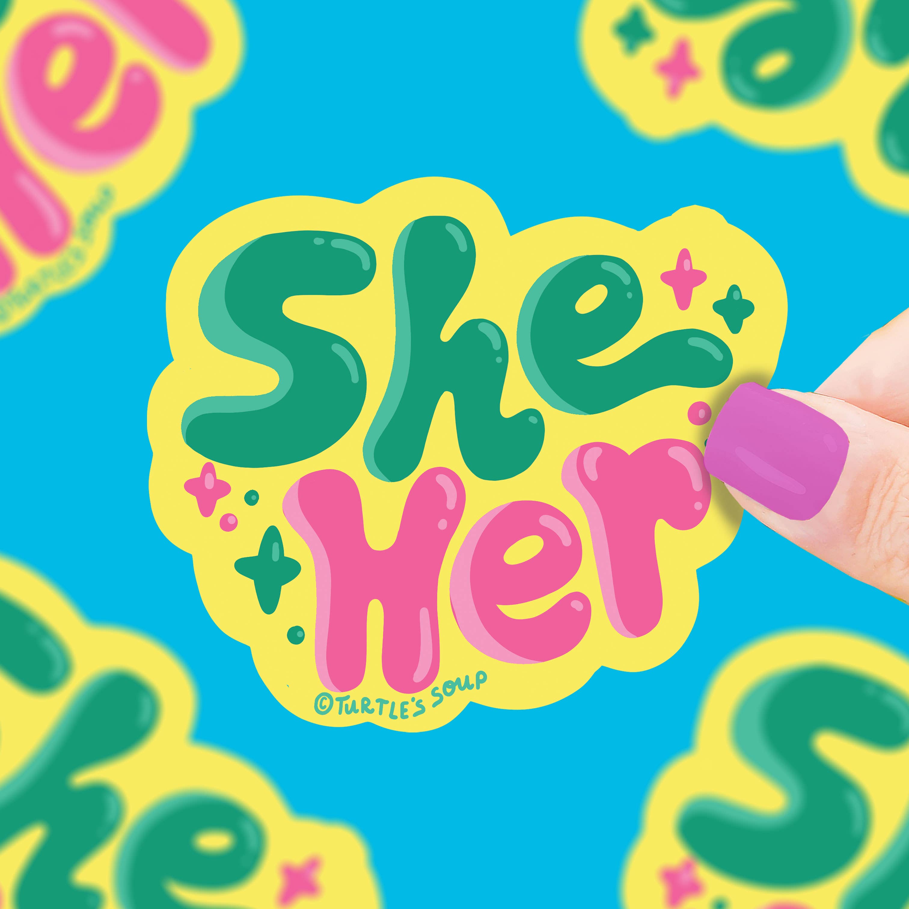 She Her Pronouns Gender Identity Vinyl Sticker